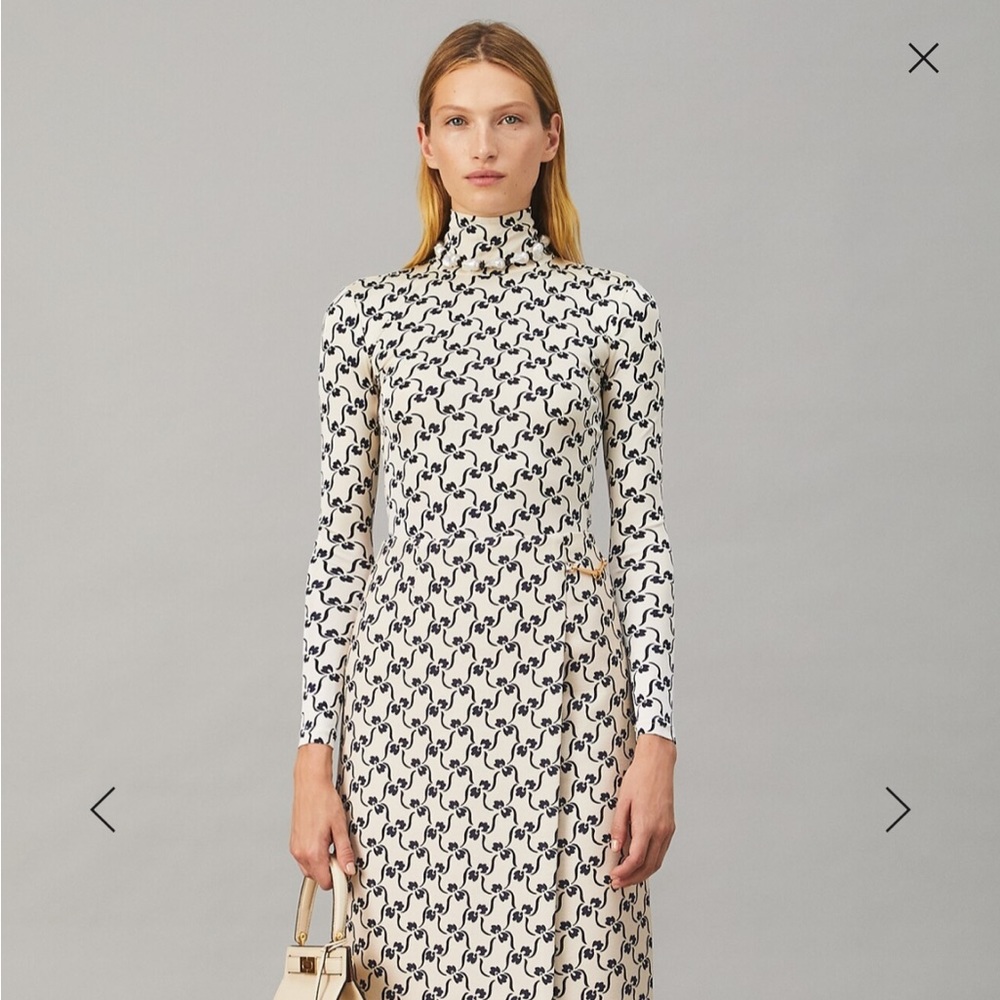 Tory Burch Silk Jersey Turtleneck
